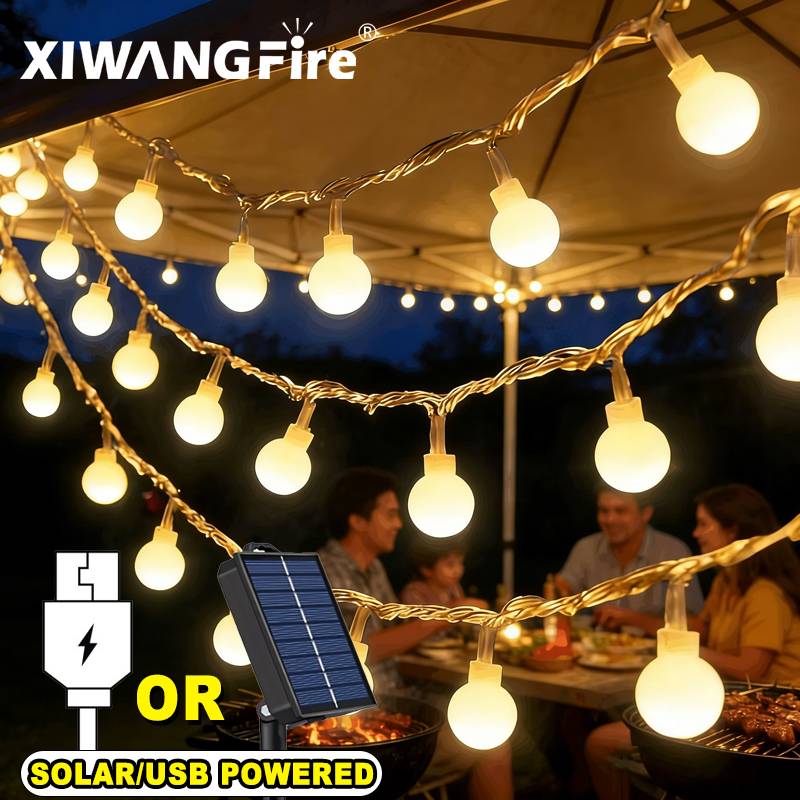Outdoor Camping Tent Waterproof - 3-10M Solar/USB/Batterij Lichtslingers, Fairy Globe Ball