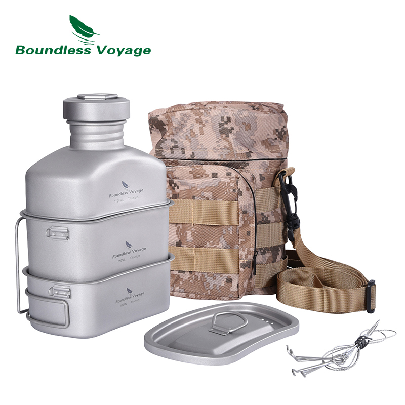 Outdoor Camping Cooking Equipment - Grenzeloze Voyage Outdoor Militaire Kantine Fles