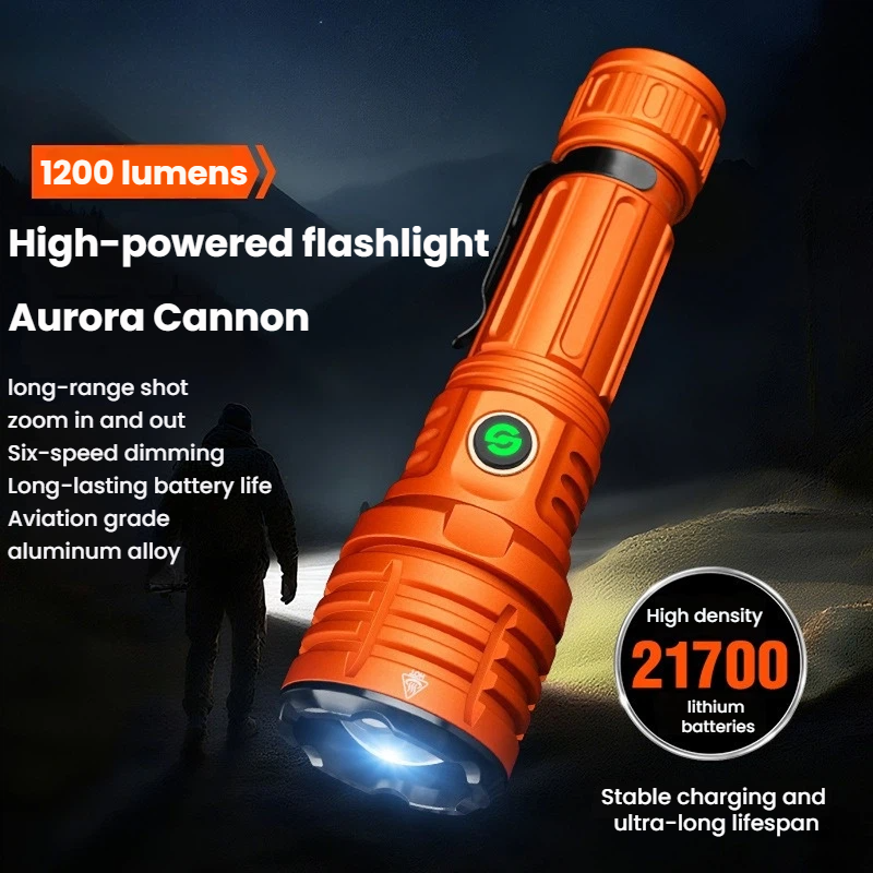 Camping Lantern - Sterk licht LED-zaklamp Zoombaar TYPE-C Oplaadbaar