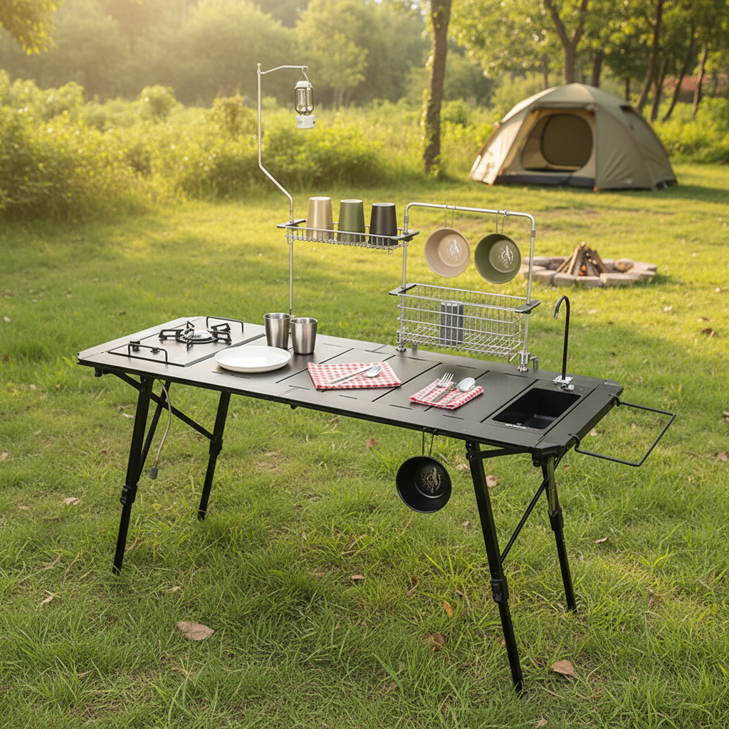 Outdoor Camping Bbq - Draagbare aluminiumlegering Igt-tafel Outdoor Camping Opvouwbare
