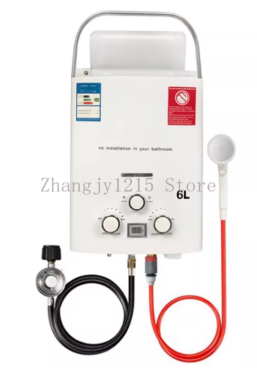 Outdoor Camping Hot Water Shower - Propaan LPG Gas Tankless Boiler 6L