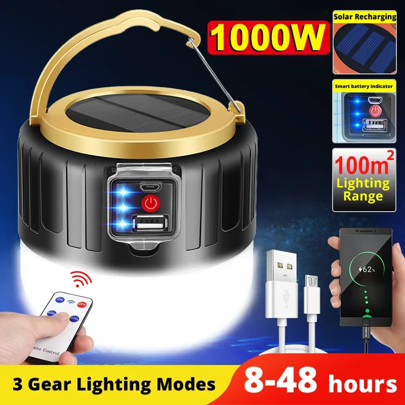 Outdoor Camping House - LED-campinglamp op zonne-energie Power Bank-campinglantaarns met