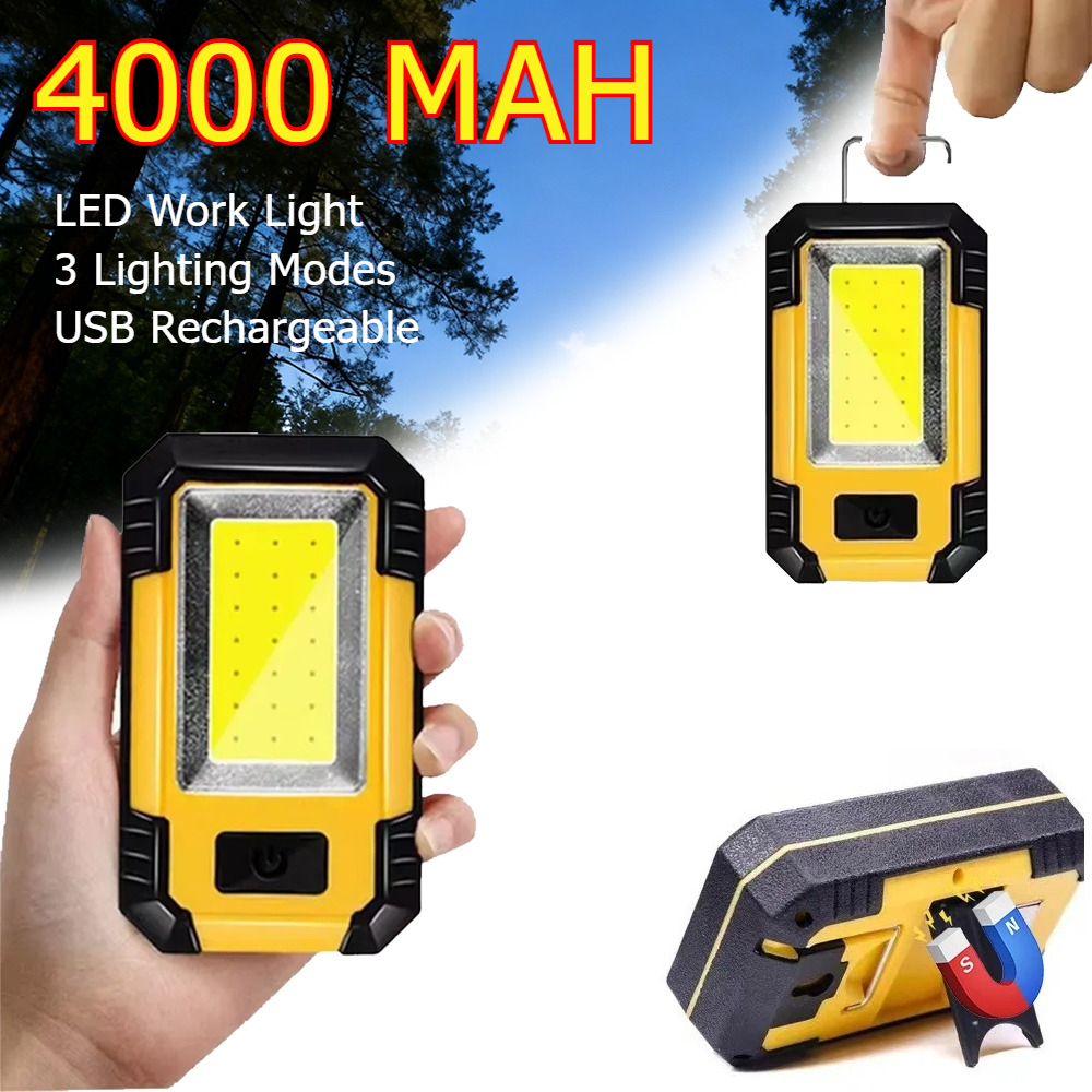Camping Lantern - Oplaadbare 4000mAh werklamp, superheldere COB-zaklamp met