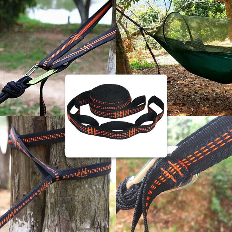 Outdoor Camping Hammock - 2 stuks hangmatriemen, hoge draagkracht, zwart
