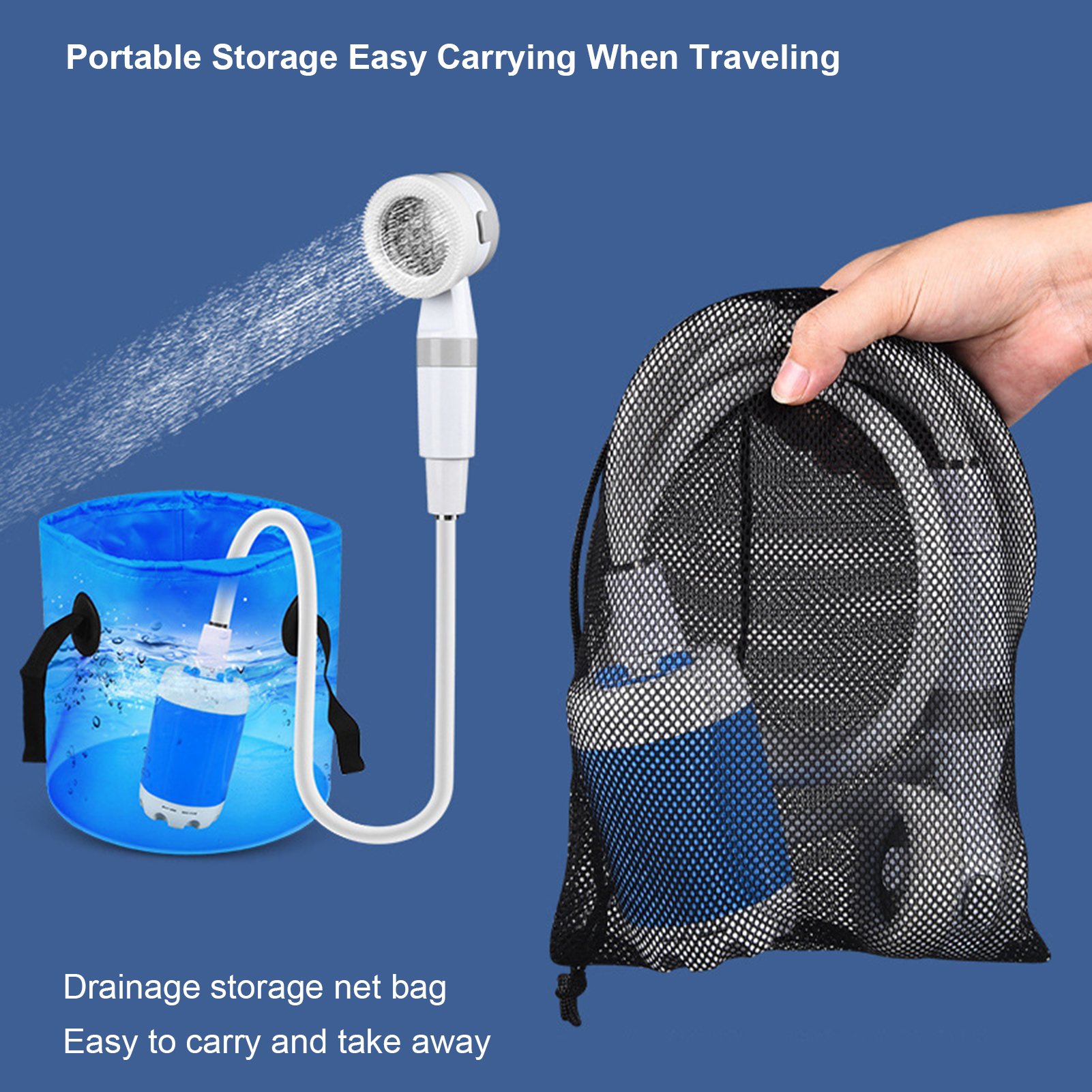Outdoor Camping Heater - Draagbare buitendouche op batterijen, handdouche voor