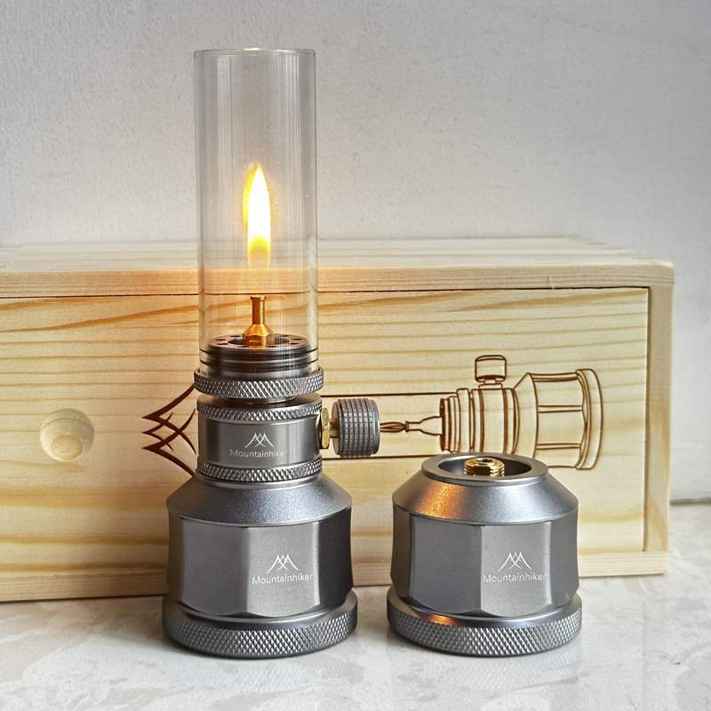 Outdoor Camping Fire Pit - Campinggaslamp Draagbare kleine hangende glazen gaslantaarn