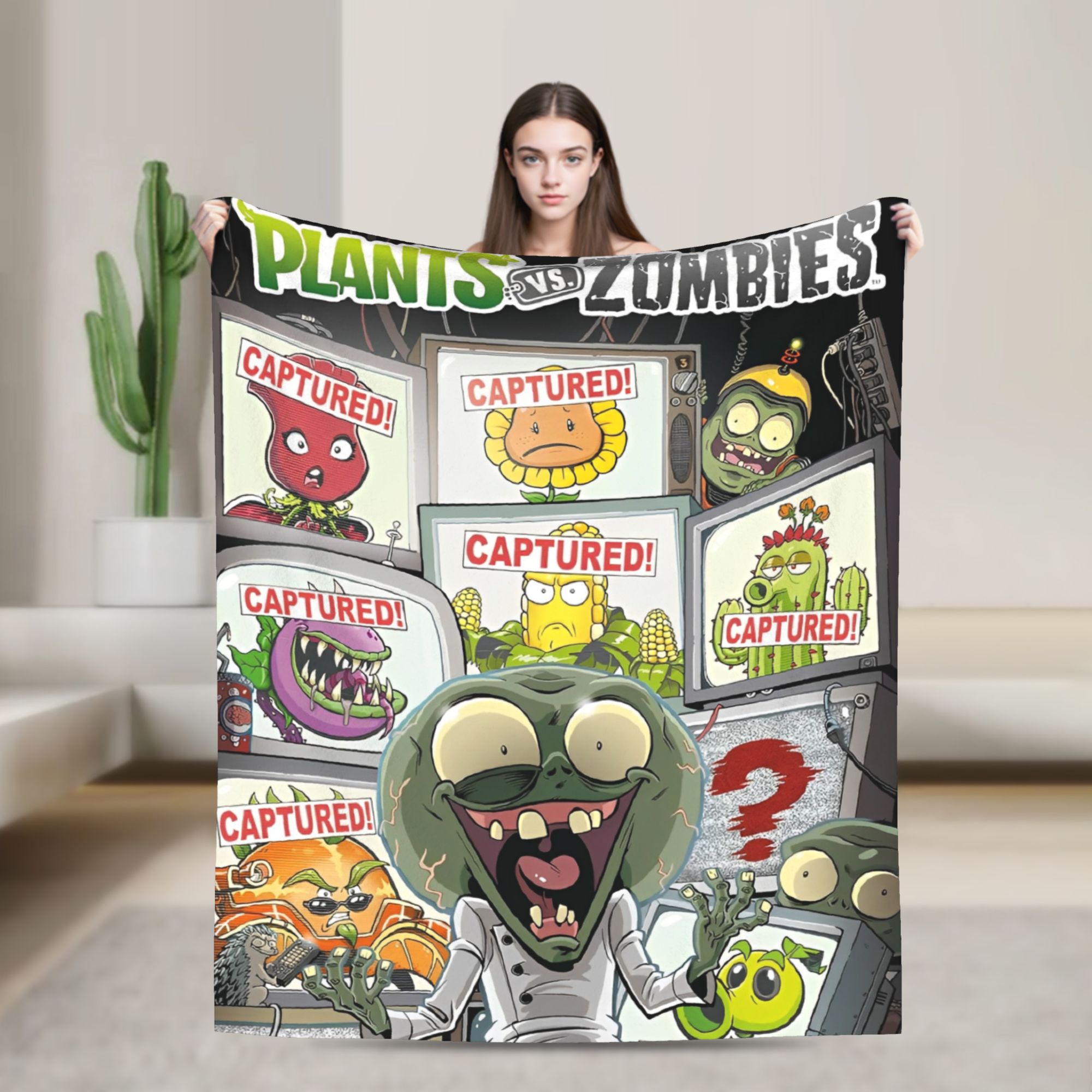Outdoor Camping Games For Adults - Game P-Plants-vs-Zombie Flanellen Dekens Superzacht Beddengoed