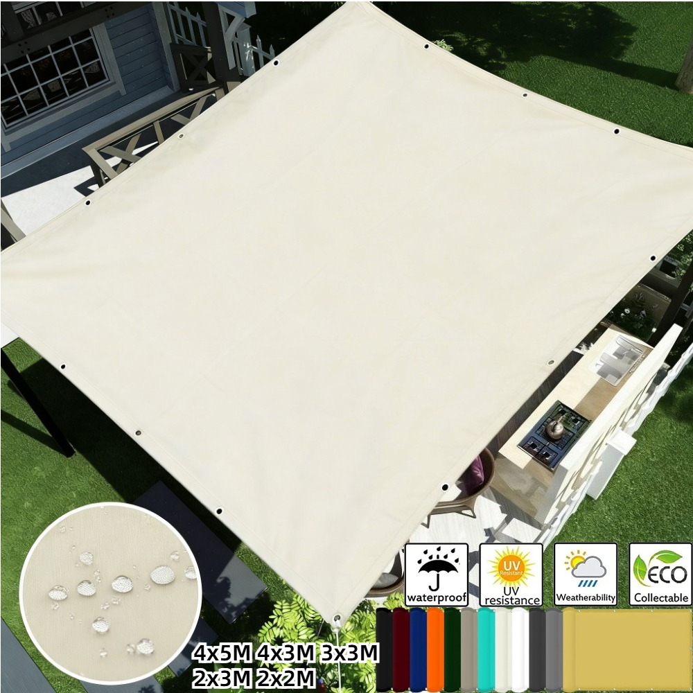 Outdoor Camping House - Waterdichte schaduwzeil met ringen, tentzeil, zonnescherm,