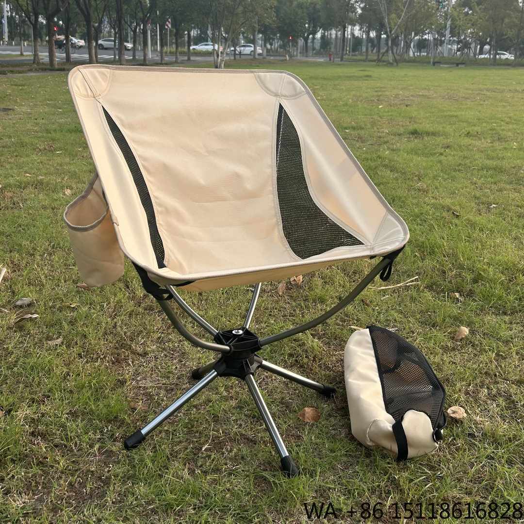 Outdoor Camping Recliner - Lichtgewicht draaibare campingstoel van aluminium, 360