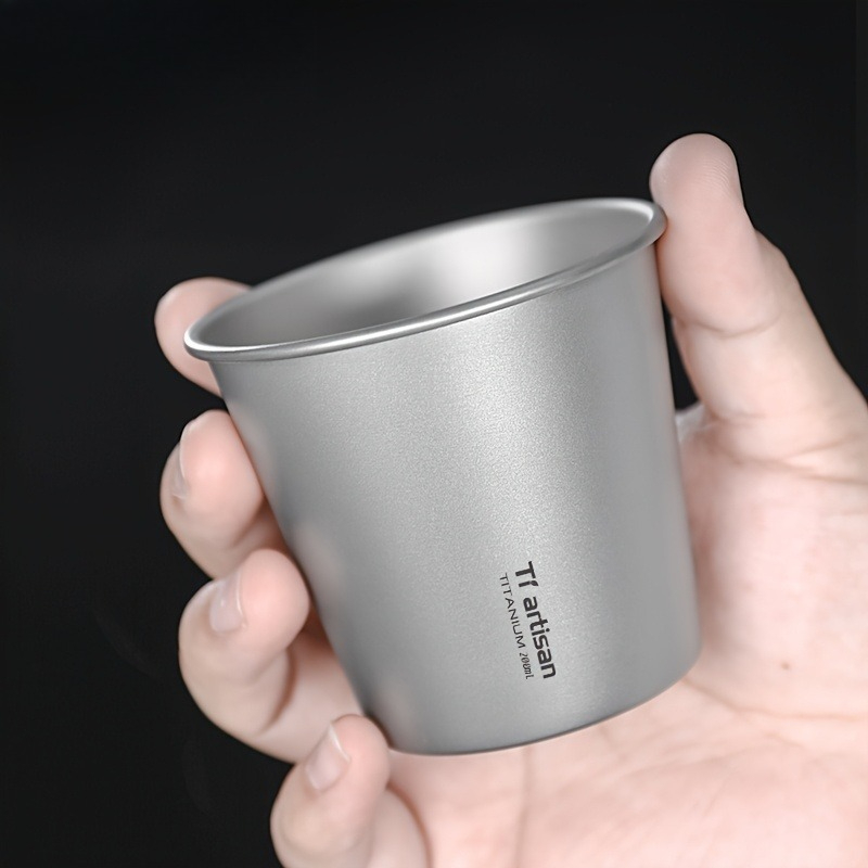Outdoor Camping Uk - 200ml Titanium Enkellaags Outdoor Campingbeker Draagbare