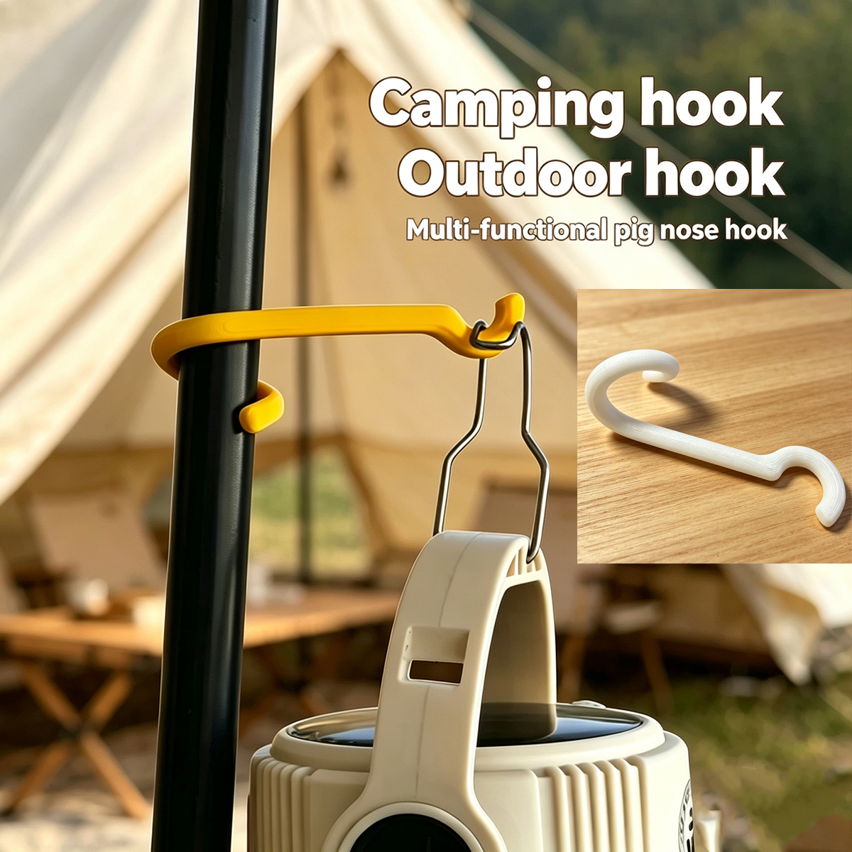 Outdoor Camping House - 3D-geprinte multifunctionele varkensneus-kampeerhaak, universele haak voor