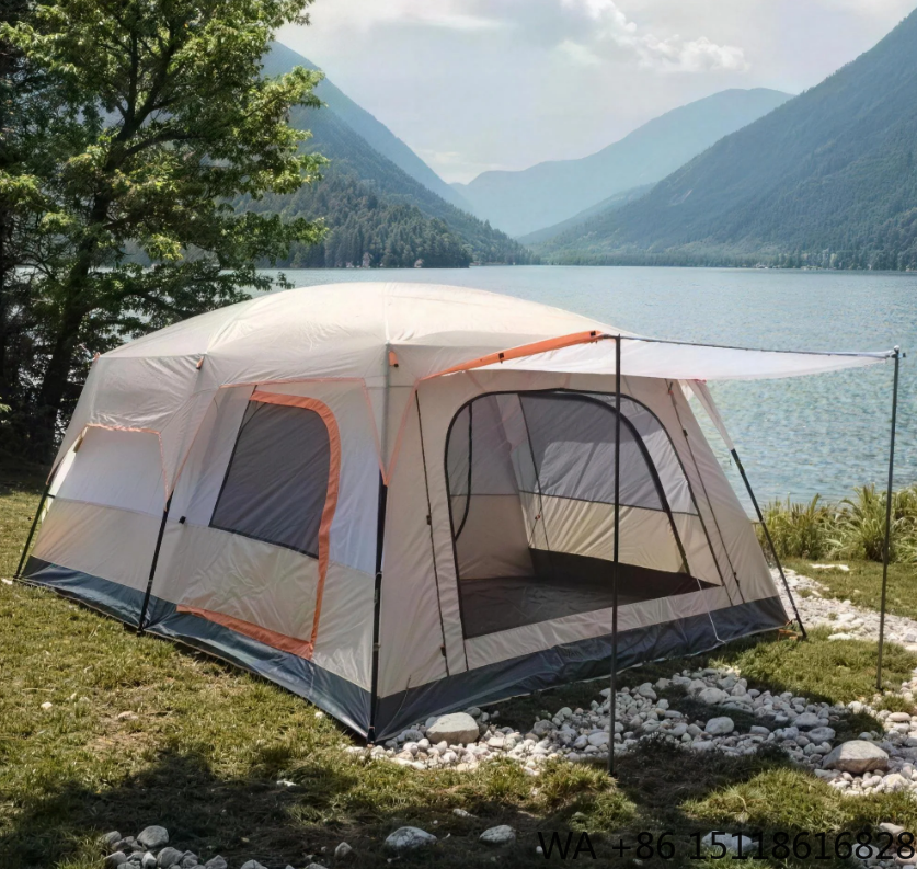 Outdoor Camping Tent Waterproof - Luxe grote kampeertent, twee slaapkamers, één