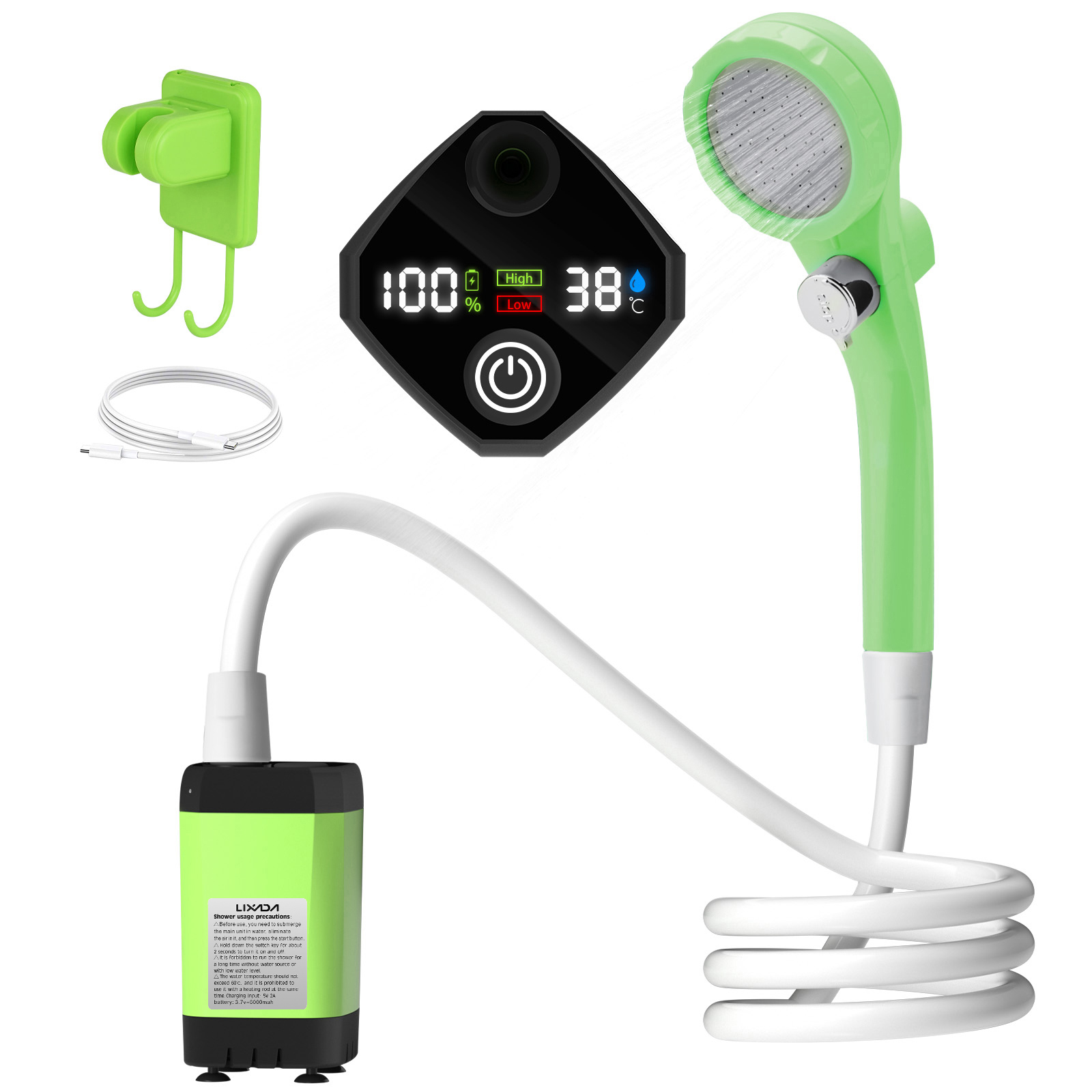 Outdoor Camping Heater - Lixada 6000mAh draagbare campingdouchepomp RV buitendoucheset