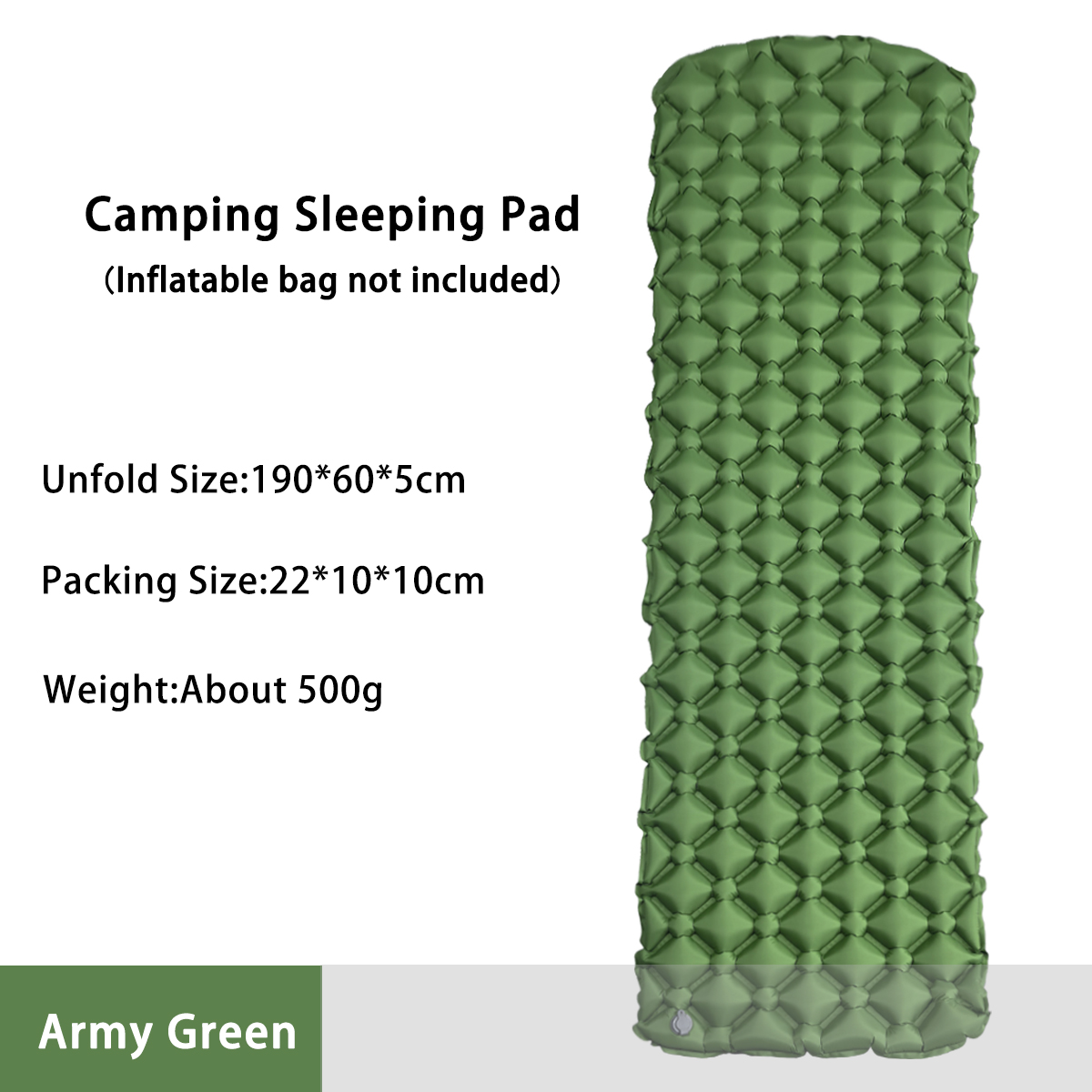 Outdoor Camping Mat - Opblaasbaar campingmatras in tent Opvouwbaar kampeerbed