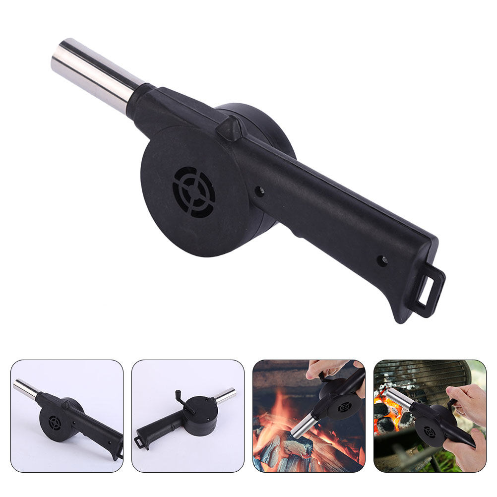 Outdoor Camping Fire Pit - Handmatige blazer Zwarte handbediende BBQ-ventilator voor