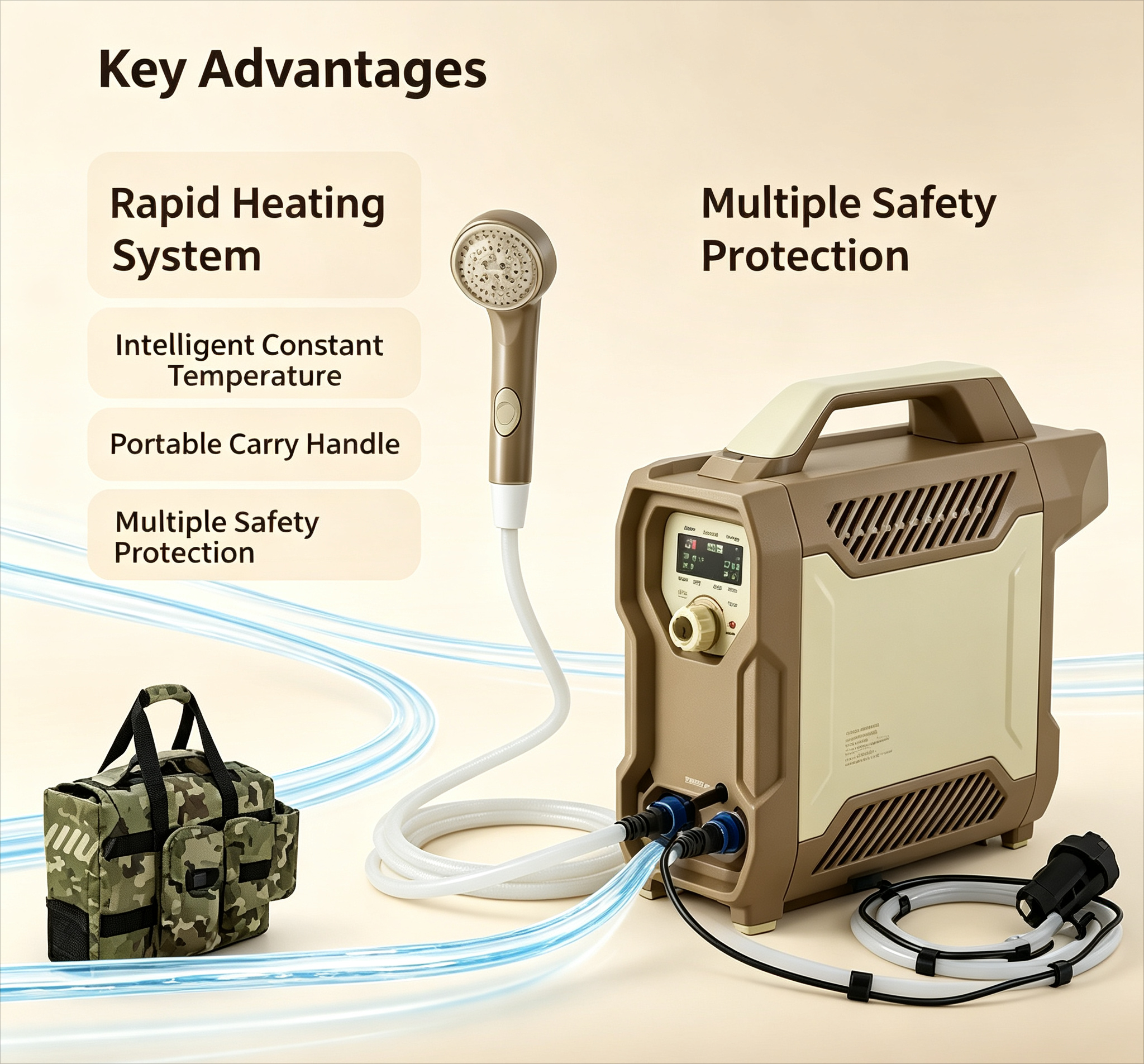 Draagbare elektrische waterver - Outdoor Camping Hot Water Shower recensie en prijs