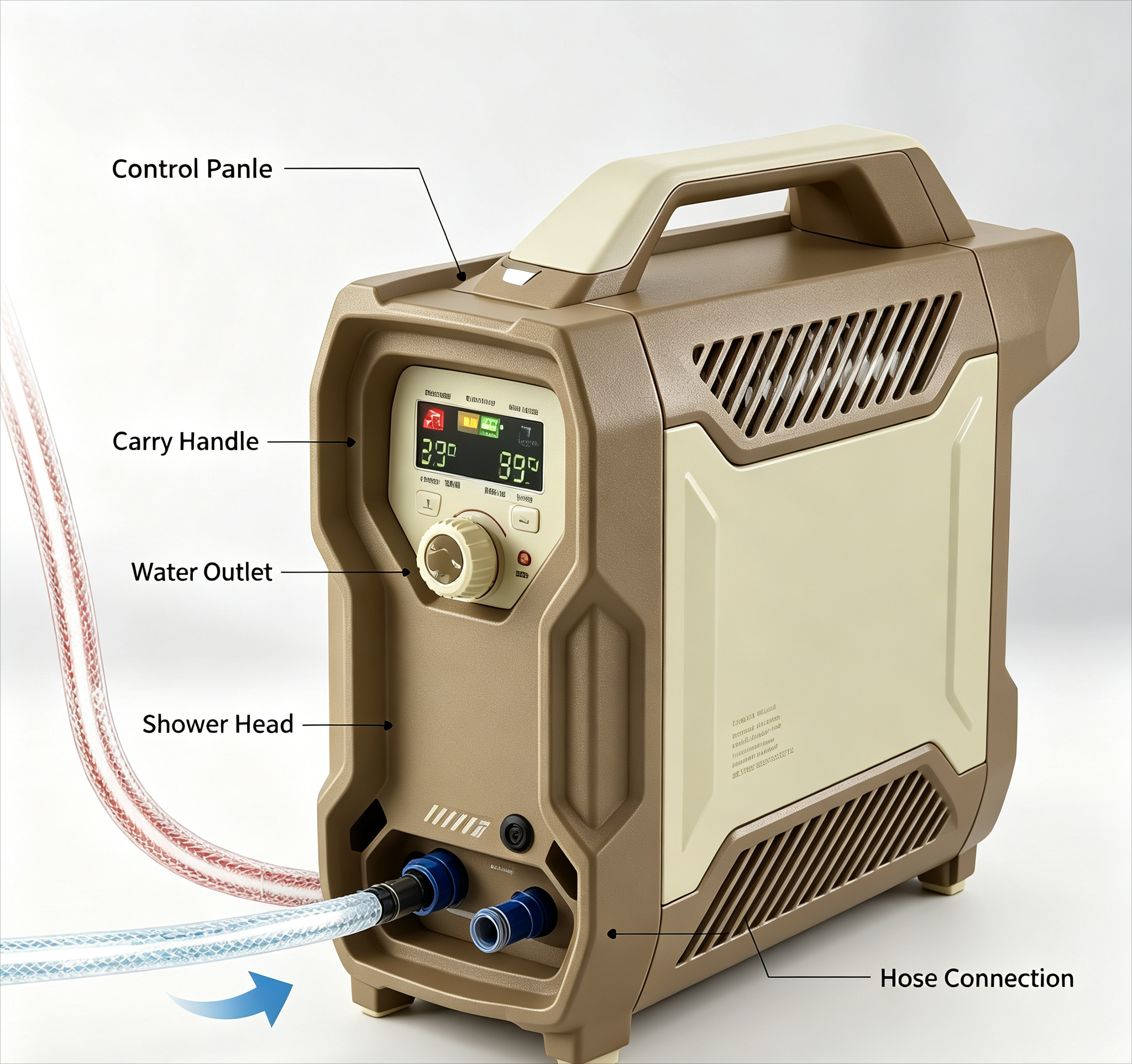 Draagbare elektrische waterver - Outdoor Camping Hot Water Shower recensie en prijs