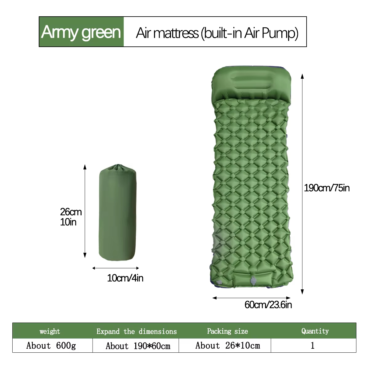 190*60 cm Outdoor Camping Opbl - Outdoor Camping Mat recensie en prijs