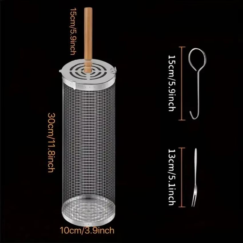 Ronde barbecue grillmand set,  - Outdoor Camping Bbq recensie en prijs