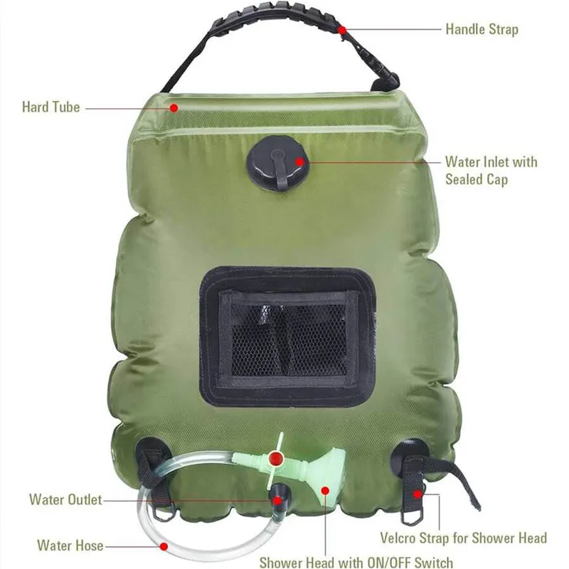 Zonne-douchetas 20L Buiten Zon - Outdoor Camping Hot Water Shower recensie en prijs
