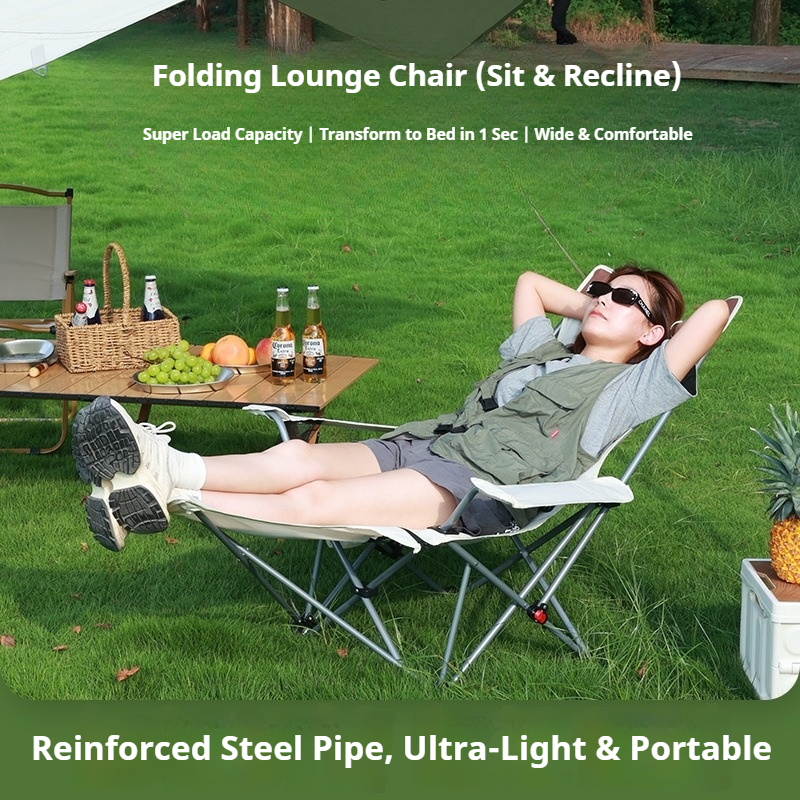 2-in-1 Opvouwbare Buitenstoel, - Outdoor Camping Recliner recensie en prijs