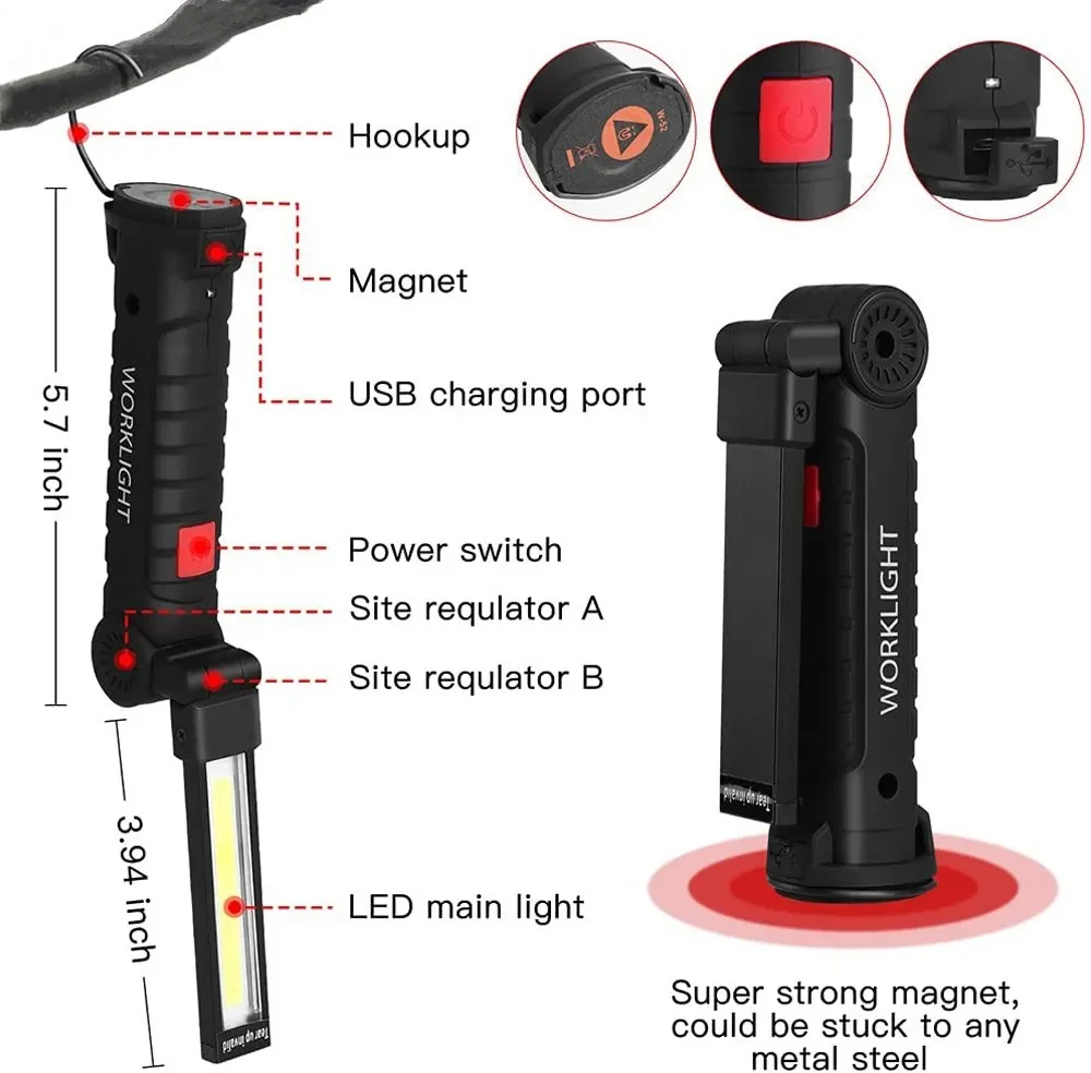 Draagbare COB LED-zaklamp USB  - Camping Lantern recensie en prijs