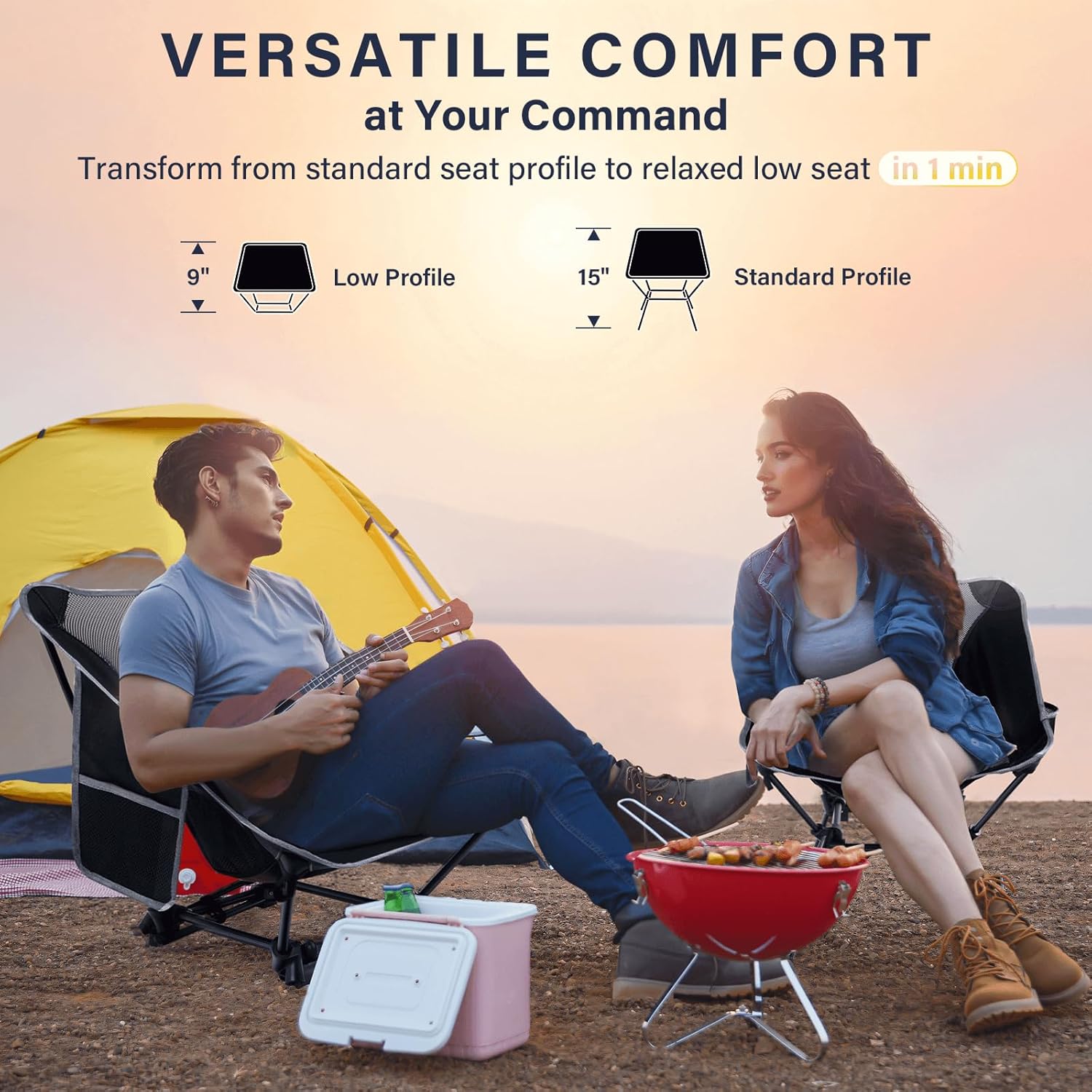Lichtgewicht campingstoel, cam - Outdoor Camping Recliner recensie en prijs