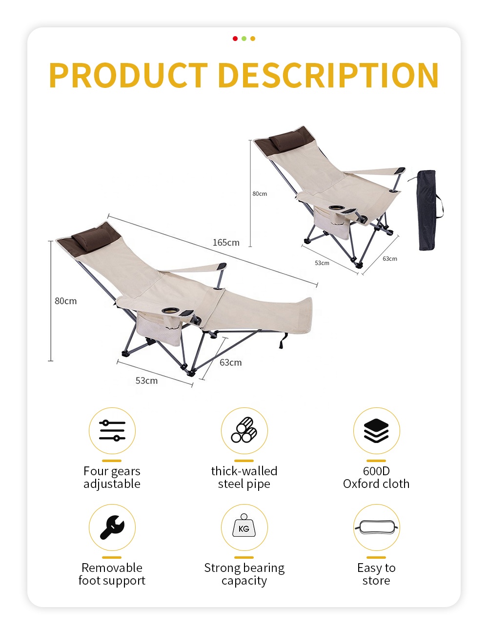 Draagbare opvouwbare relaxstoe - Outdoor Camping Recliner recensie en prijs