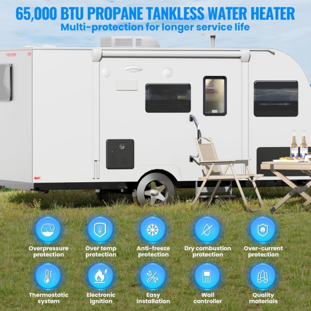 Draagbare 12V gasboiler voor c - Outdoor Camping Heater recensie en prijs