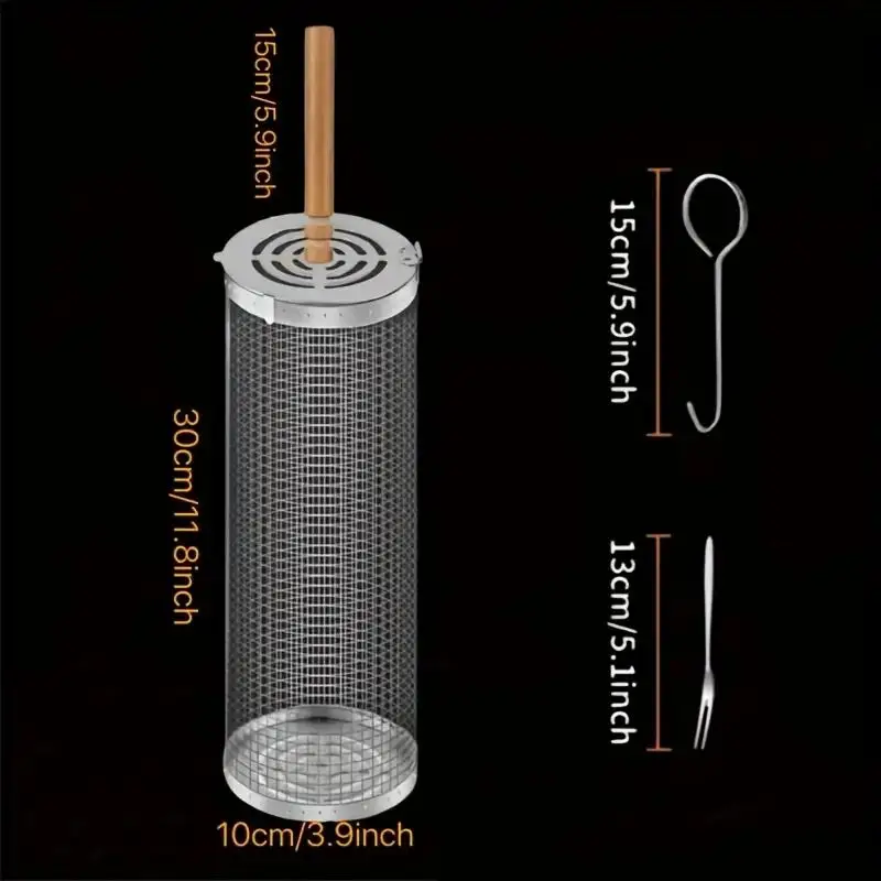 RVS BBQ Grillmand, Ronde Rolba - Outdoor Camping Bbq recensie en prijs