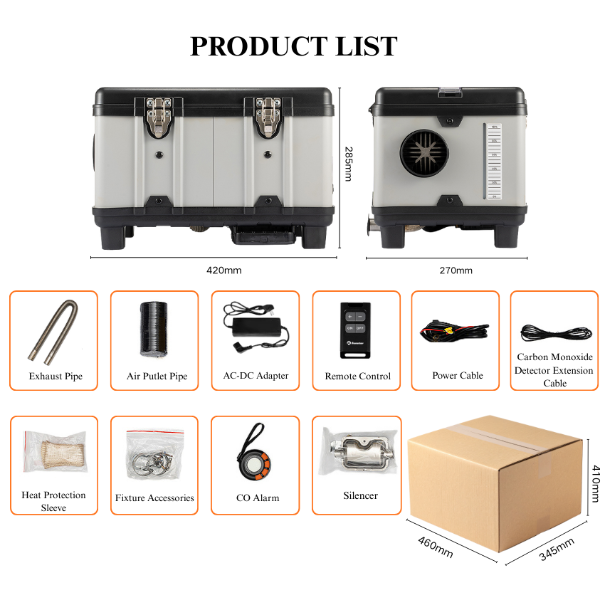 Alles-in-één 12V 220V 5KW Buit - Outdoor Camping Heater recensie en prijs