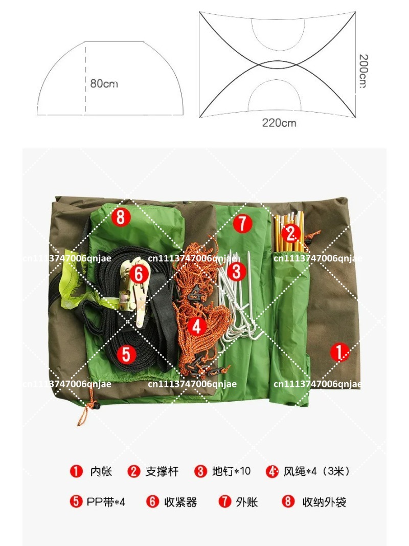 Groene draagbare campingboomne - Outdoor Camping Hammock recensie en prijs