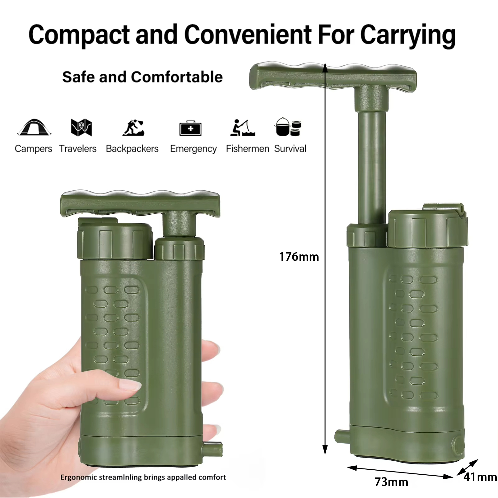 Draagbare noodfiltratie-appara - Outdoor Camping Water Filter recensie en prijs
